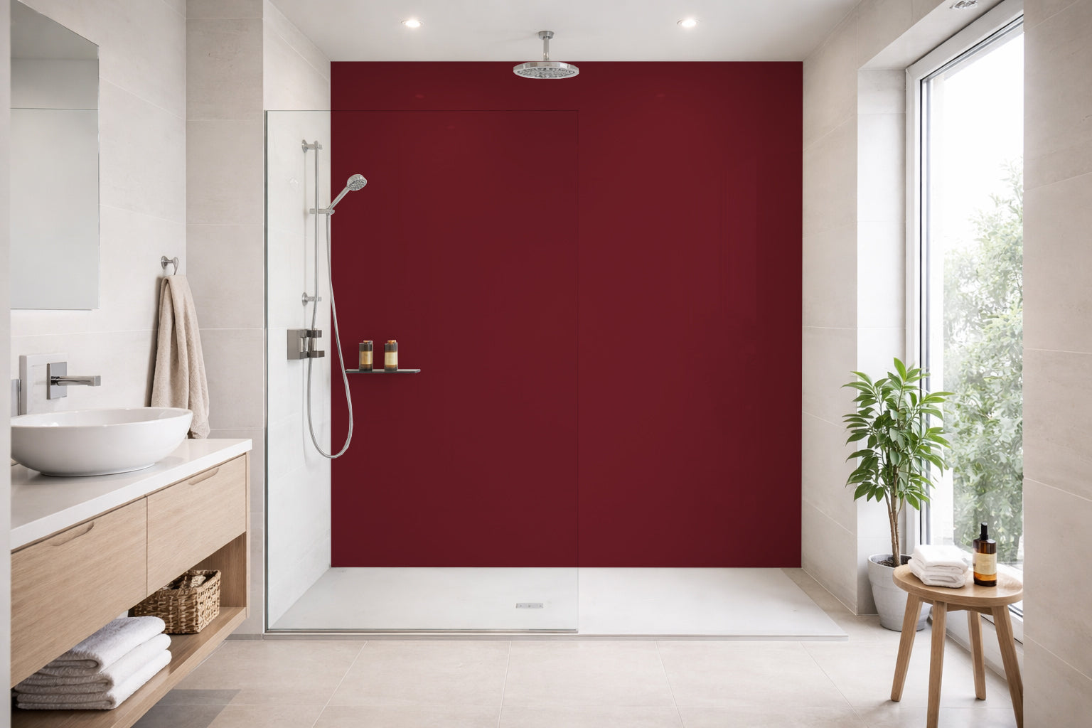 Toilettenrückwand Einfarbig RAL 3004 Purpurrot