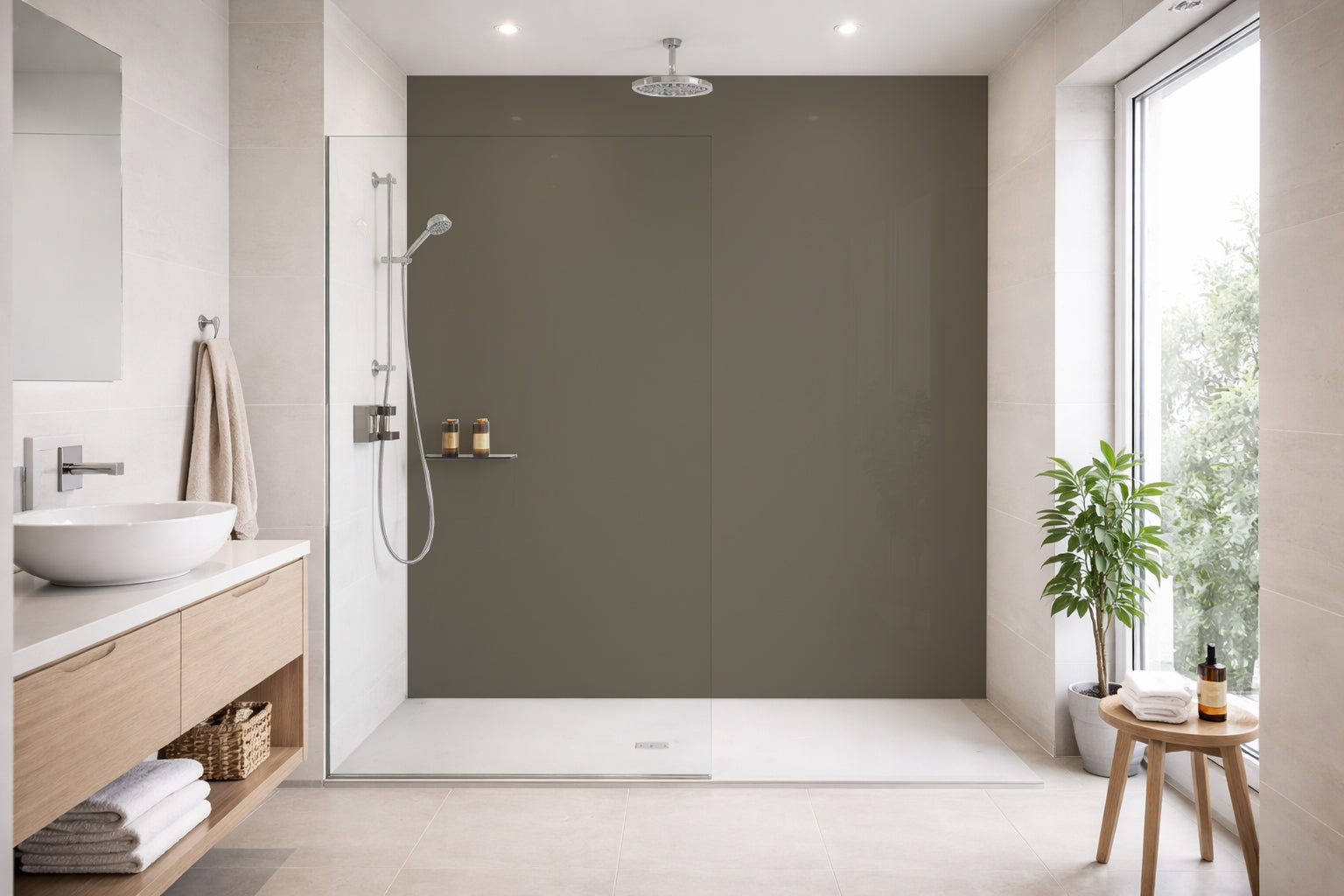 Toilettenrückwand Einfarbig RAL 7006 Beigegrau