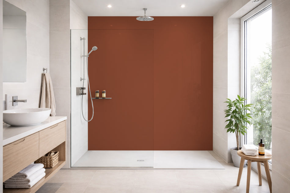Toilettenrückwand Einfarbig RAL 8004 Kupferbraun