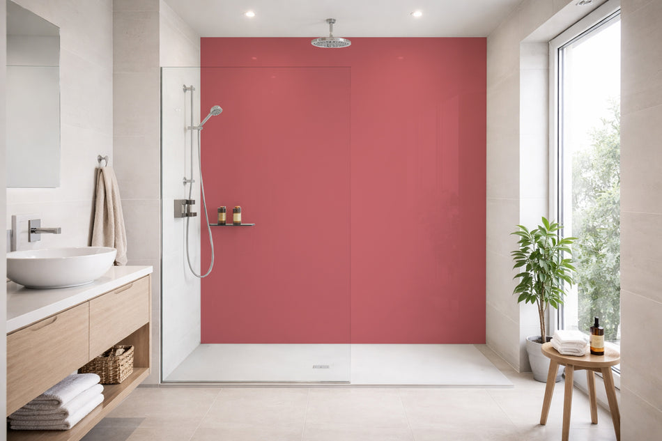 Toilettenrückwand Einfarbig RAL 3017 Rose