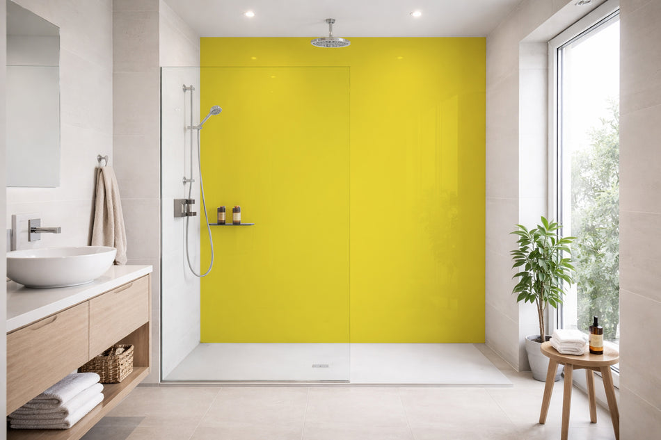 Toilettenrückwand Einfarbig RAL 1016 Schwefelgelb