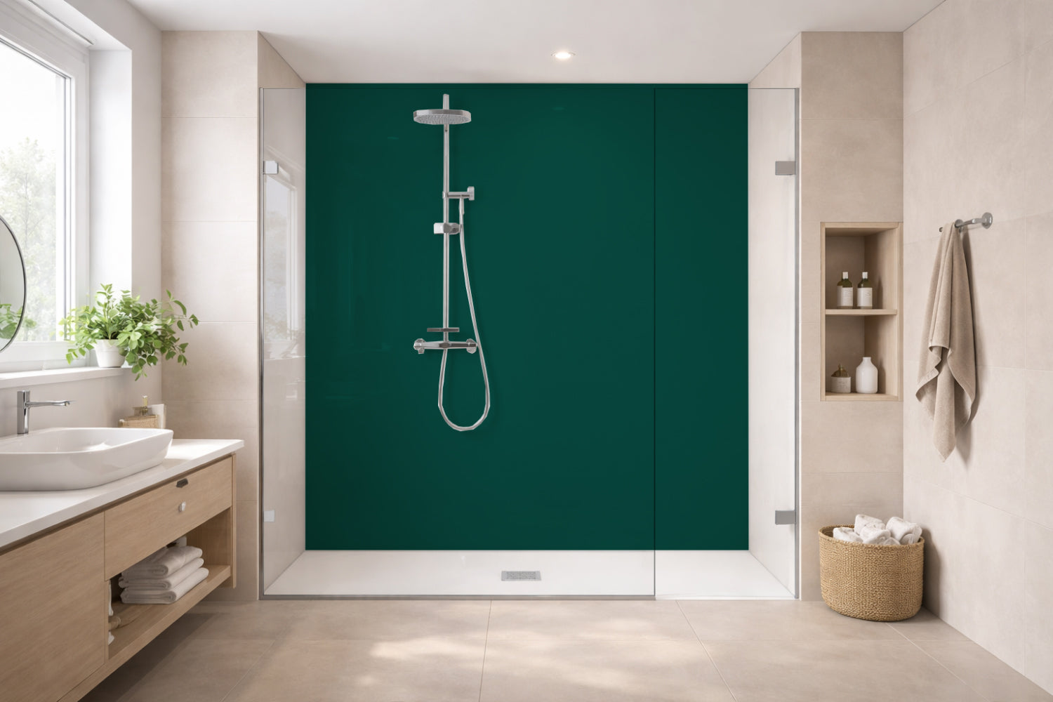 Toilettenrückwand Einfarbig RAL 6005 Moosgrün
