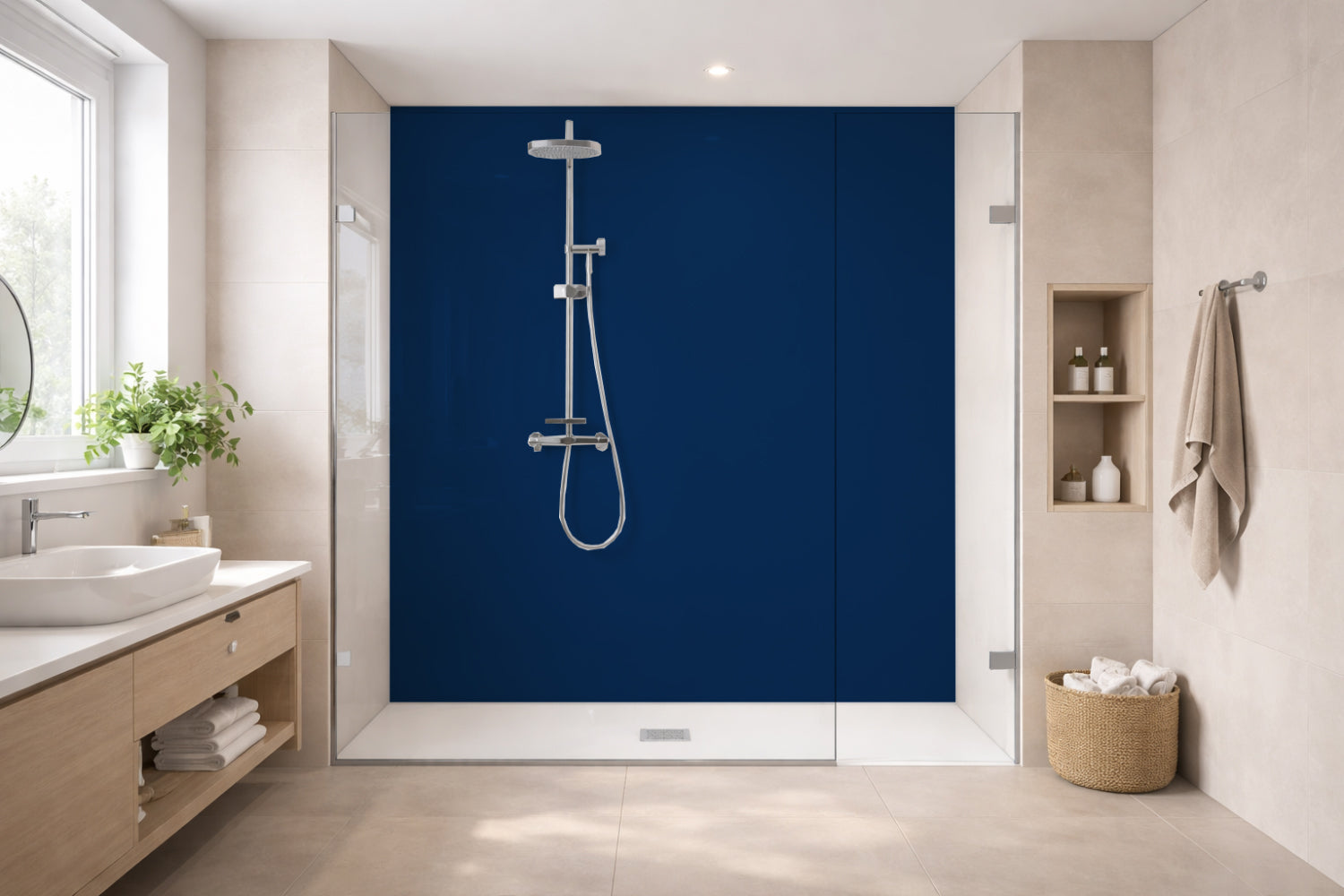 Toilettenrückwand Einfarbig RAL 5010 Enzianblau