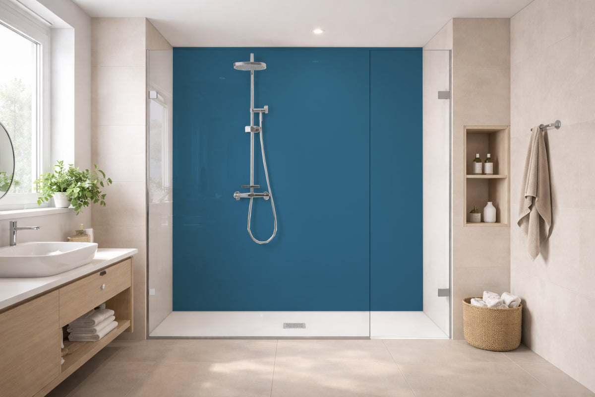 Toilettenrückwand Einfarbig RAL 5007 Brillantblau