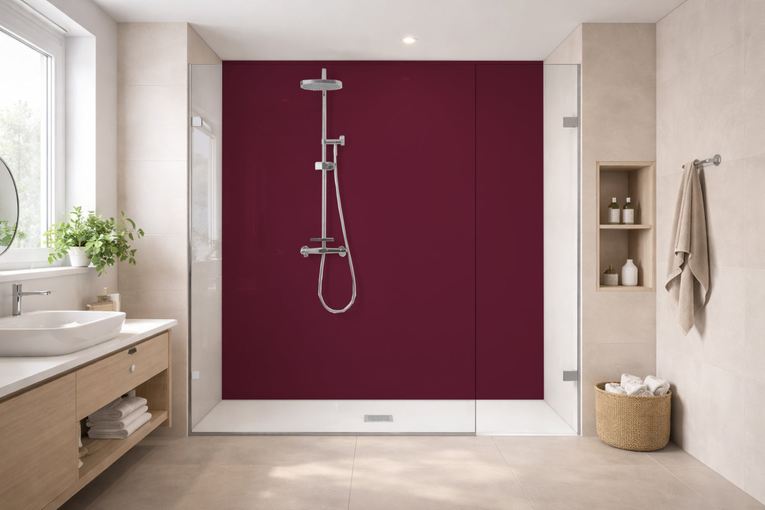 Toilettenrückwand Einfarbig RAL 4004 Bordeauxviolett