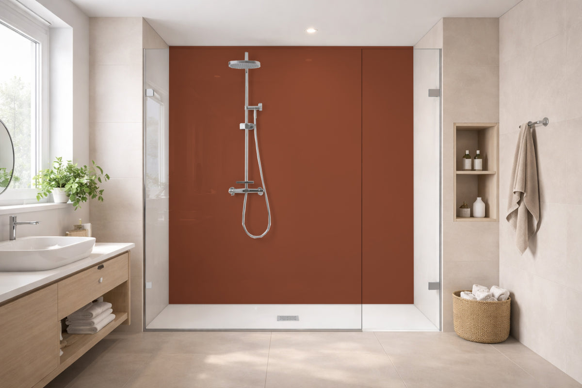 Toilettenrückwand Einfarbig RAL 8004 Kupferbraun