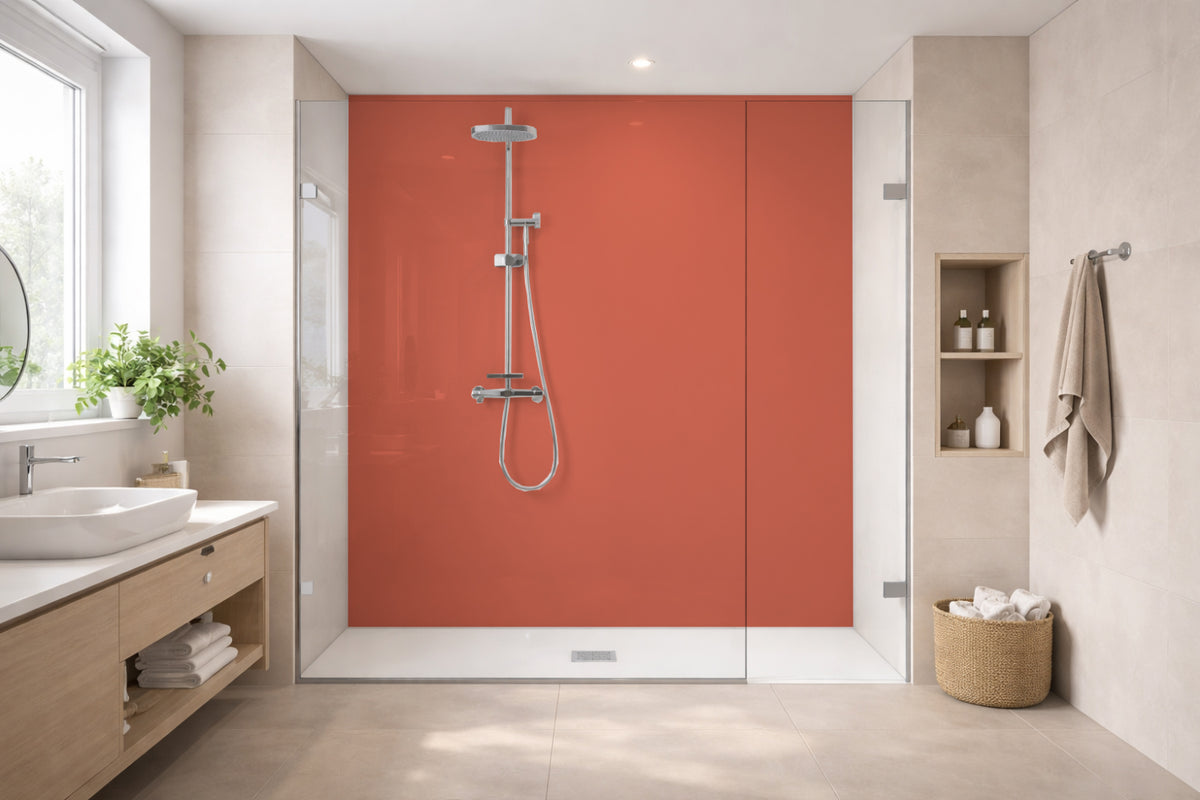Toilettenrückwand Einfarbig RAL 3022 Lachsrot