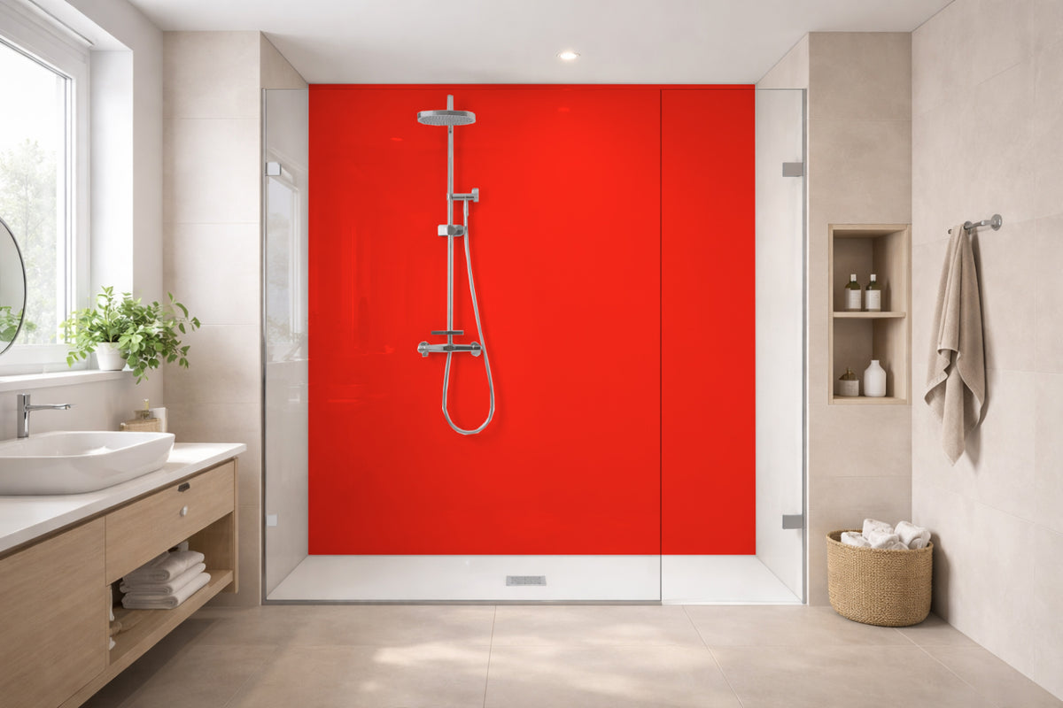 Toilettenrückwand Einfarbig RAL 3026 Leuchthellrot