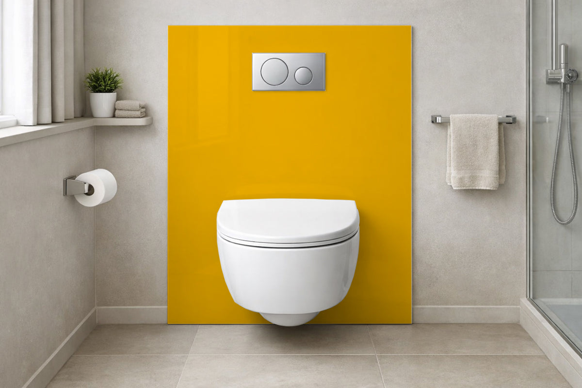 Toilettenrückwand Einfarbig #F4B300 RAL 1003 (Signalgelb)