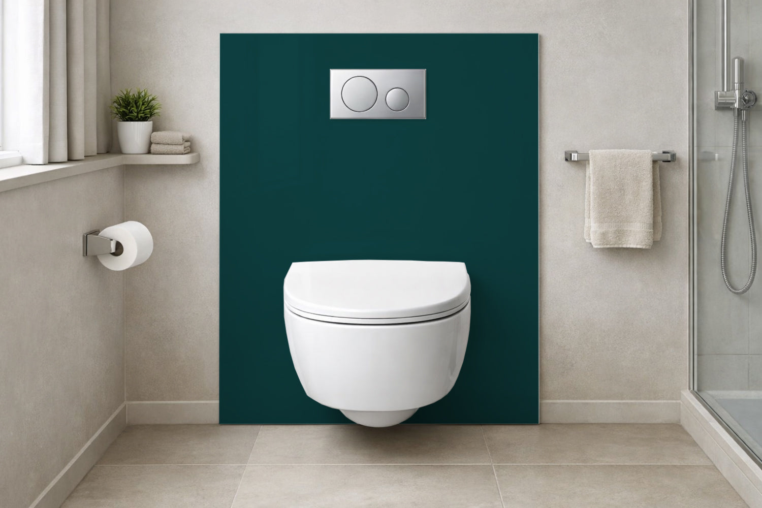 Toilettenrückwand Einfarbig RAL 6004 Blaugrün