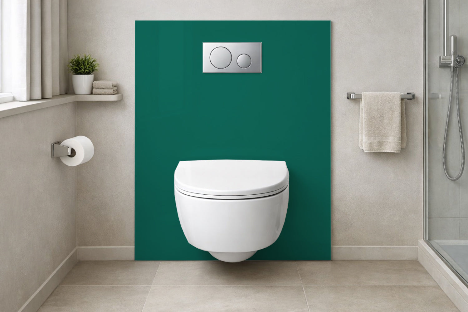 Toilettenrückwand Einfarbig RAL 6036 Perlopalgrün