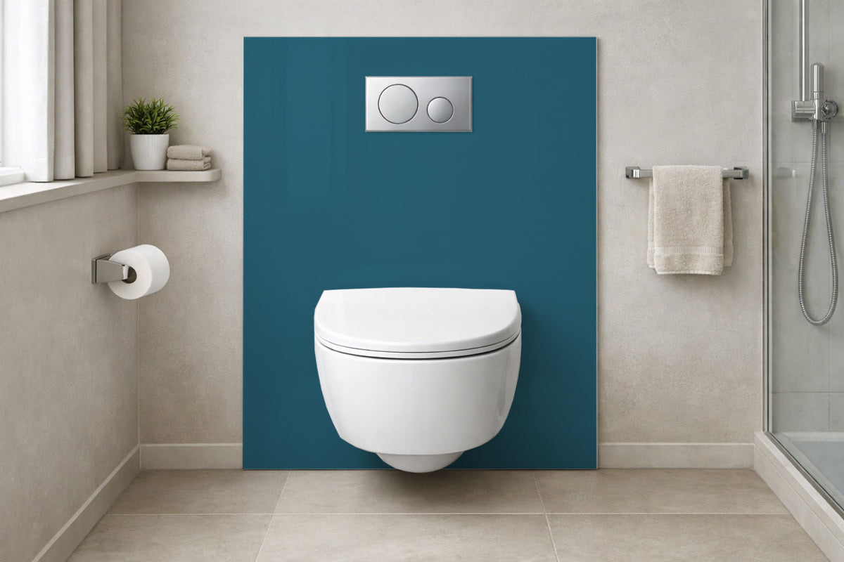 Toilettenrückwand Einfarbig RAL 5025 Perlenzianblau