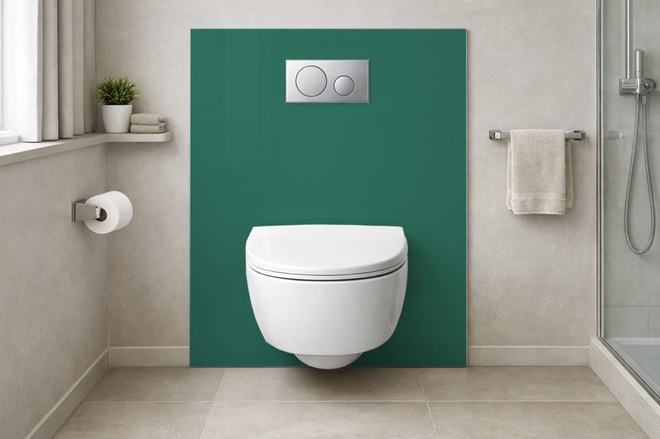 Toilettenrückwand Einfarbig RAL 6000 – Platinagrün