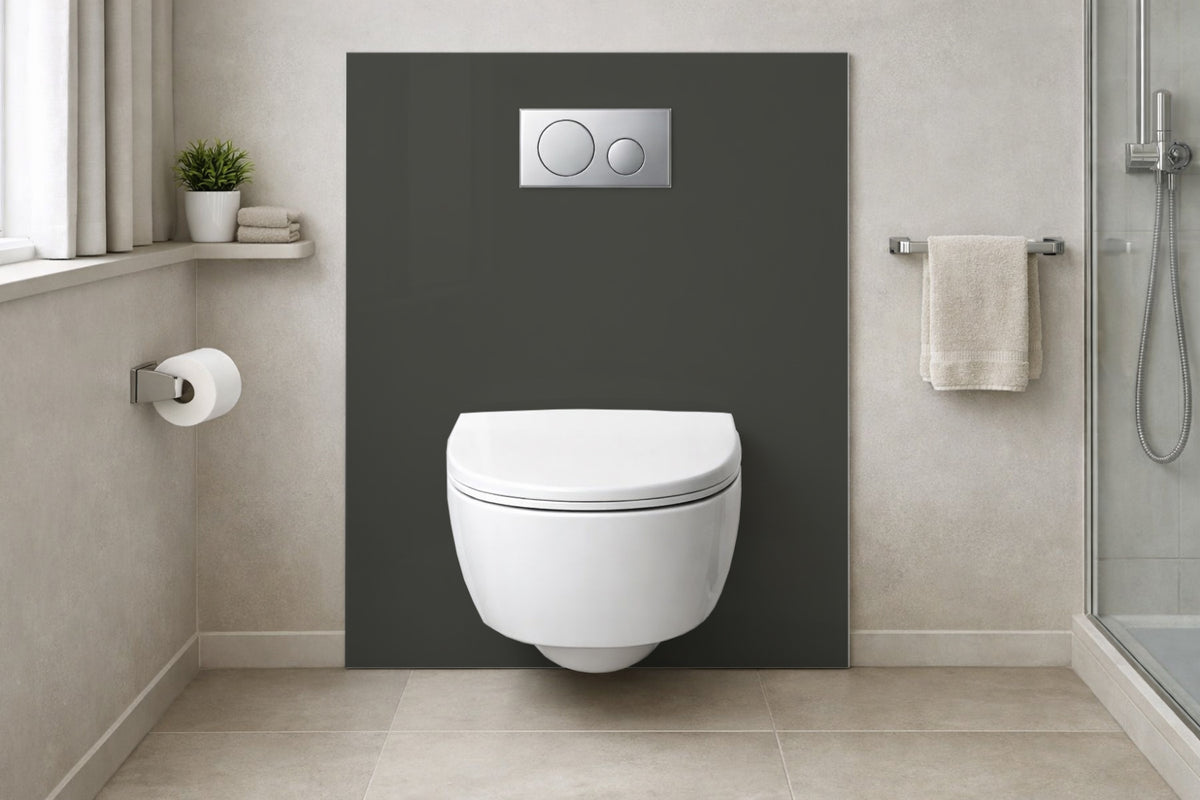 Toilettenrückwand Einfarbig RAL 7022 Umbragrau