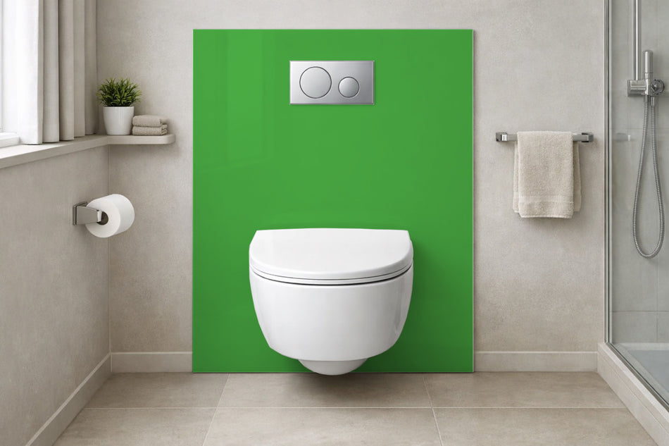 Toilettenrückwand Einfarbig RAL 6018 Gelbgrün