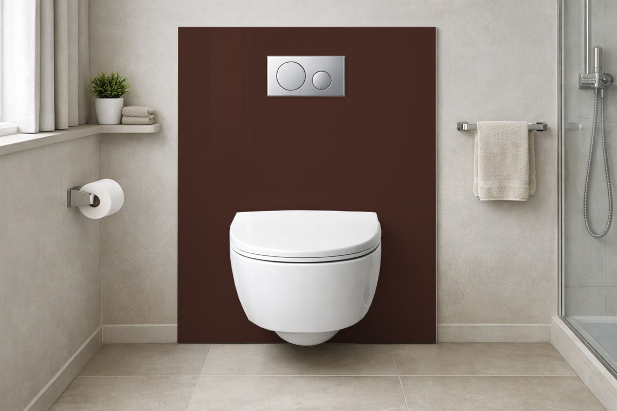 Toilettenrückwand Einfarbig RAL 8016 Mahagonibraun