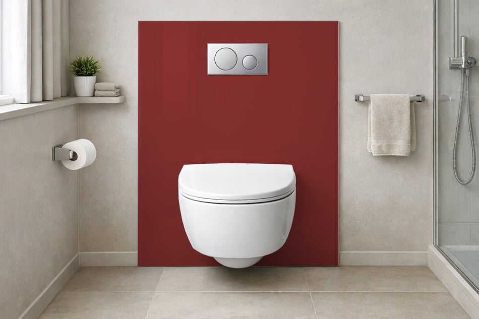 Toilettenrückwand Einfarbig RAL 3011 Braunrot