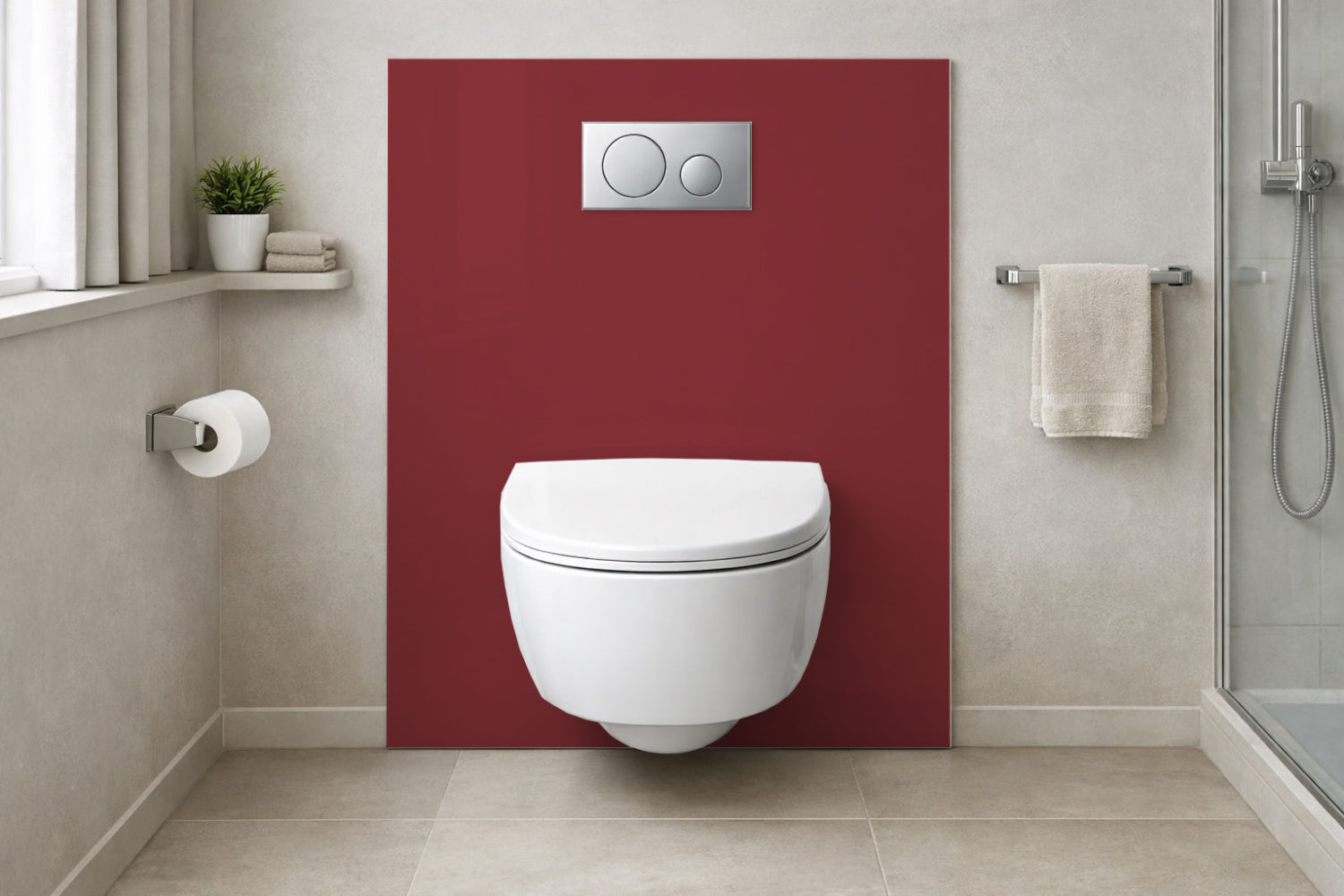 Toilettenrückwand Einfarbig RAL 3022 Perlrubinrot