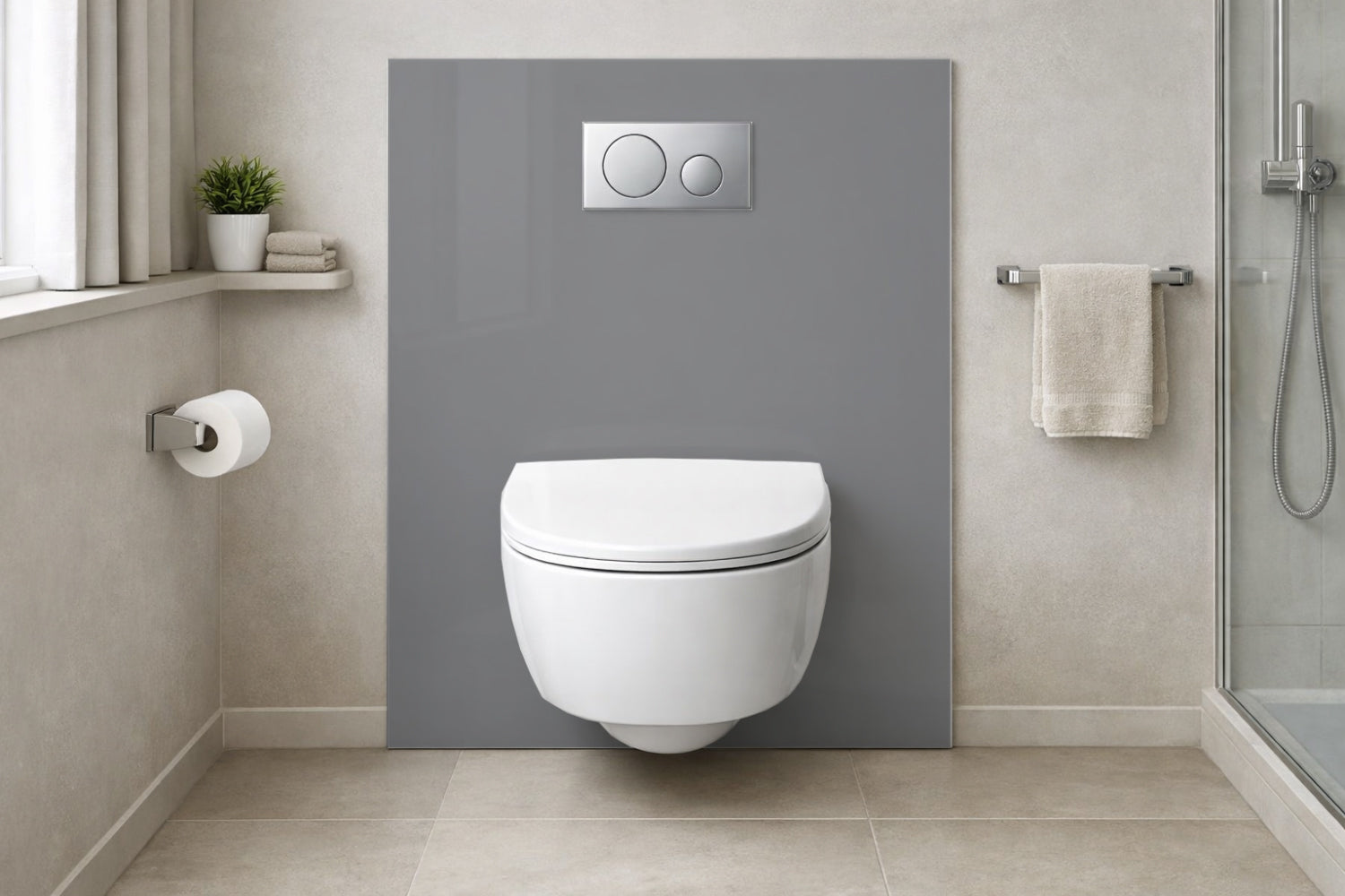Toilettenrückwand Einfarbig RAL 7042 Verkehrsgrau