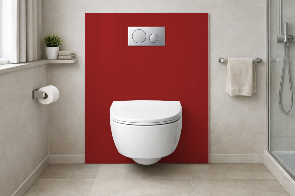 Toilettenrückwand Einfarbig RAL 3002 Karminrot