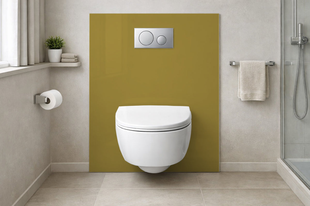 Toilettenrückwand Einfarbig RAL 1020 Olivgelb