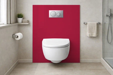 Toilettenrückwand Einfarbig RAL 3027 Himbeerrot