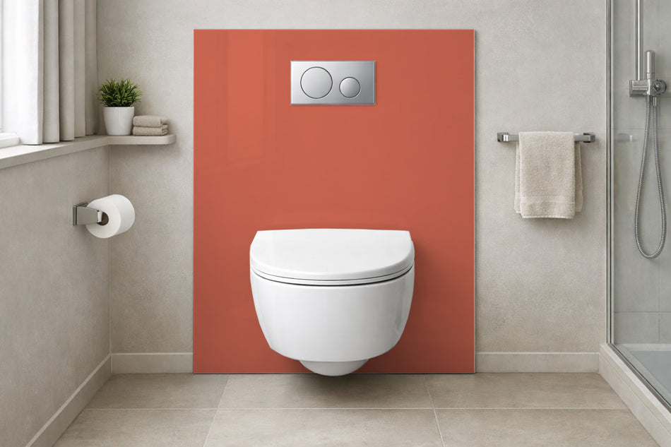 Toilettenrückwand Einfarbig RAL 3022 Lachsrot