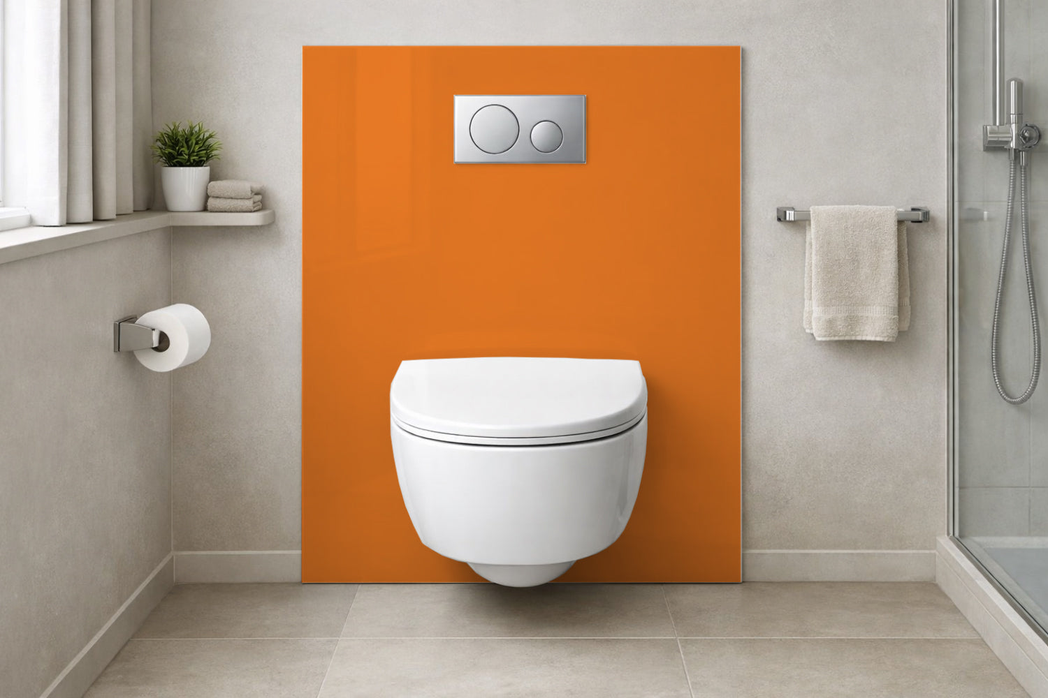Toilettenrückwand Einfarbig RAL 2011 Tieforange