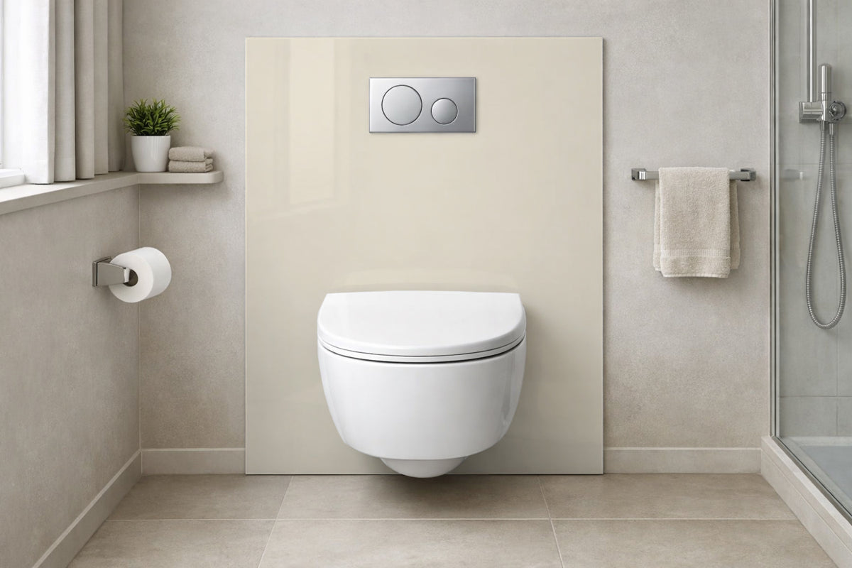 Toilettenrückwand Einfarbig RAL 9001 Cremeweiß