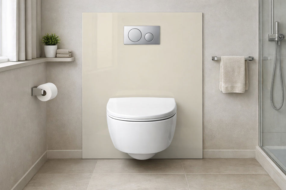 Toilettenrückwand Einfarbig RAL 9001 Cremeweiß