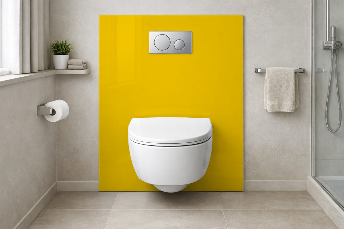 Toilettenrückwand Einfarbig RAL 1023 Verkehrsgelb