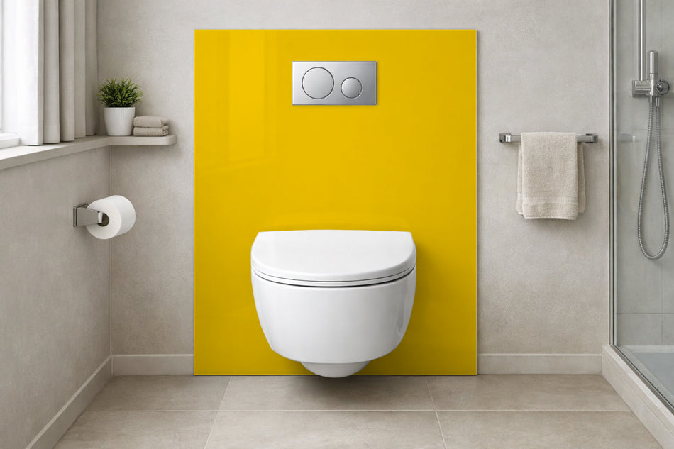 Toilettenrückwand Einfarbig RAL 1023 Verkehrsgelb