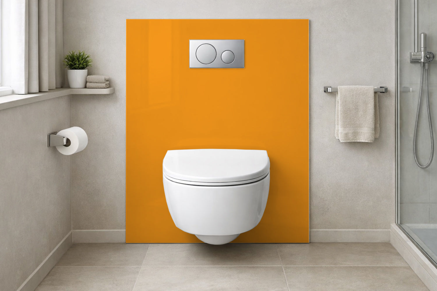 Toilettenrückwand Einfarbig RAL 1033 Dahliengelb