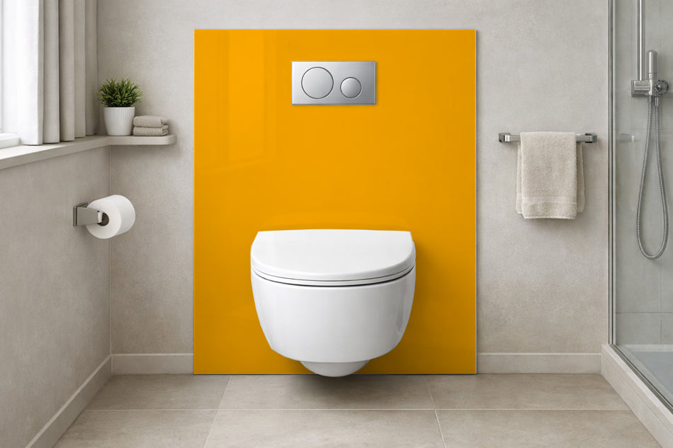 Toilettenrückwand Einfarbig RAL 1028 Melonengelb