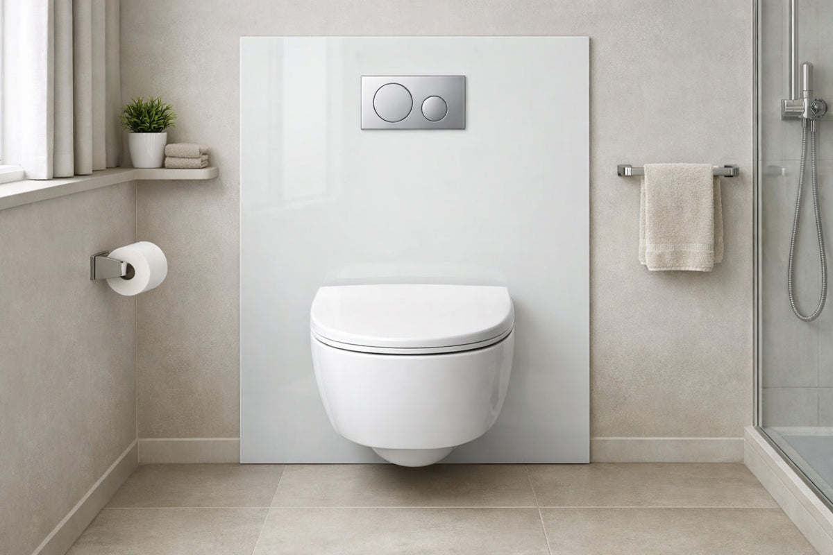 Toilettenrückwand Einfarbig RAL 9012 Reinlichtweiß