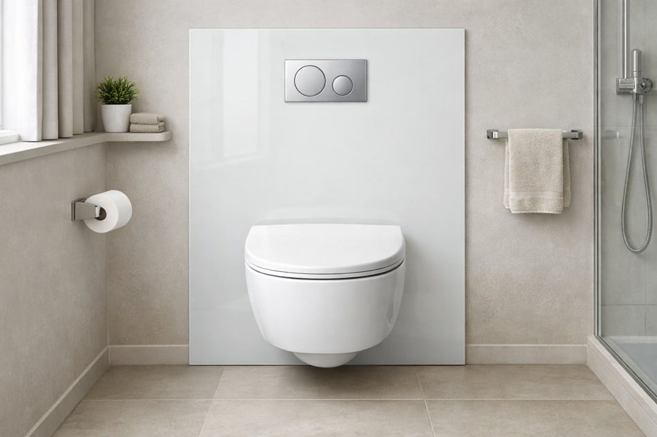 Toilettenrückwand Einfarbig RAL 9012 Reinlichtweiß