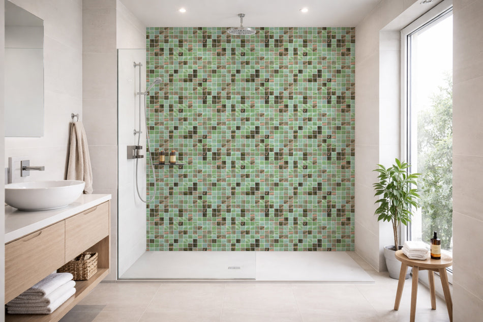 Toilettenrückwand Fliesenoptik