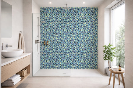 Toilettenrückwand Fliesenoptik