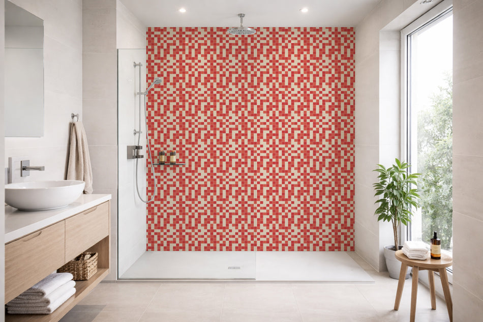 Toilettenrückwand Fliesenoptik