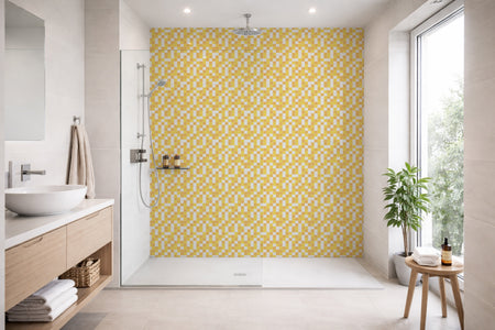Toilettenrückwand Fliesenoptik