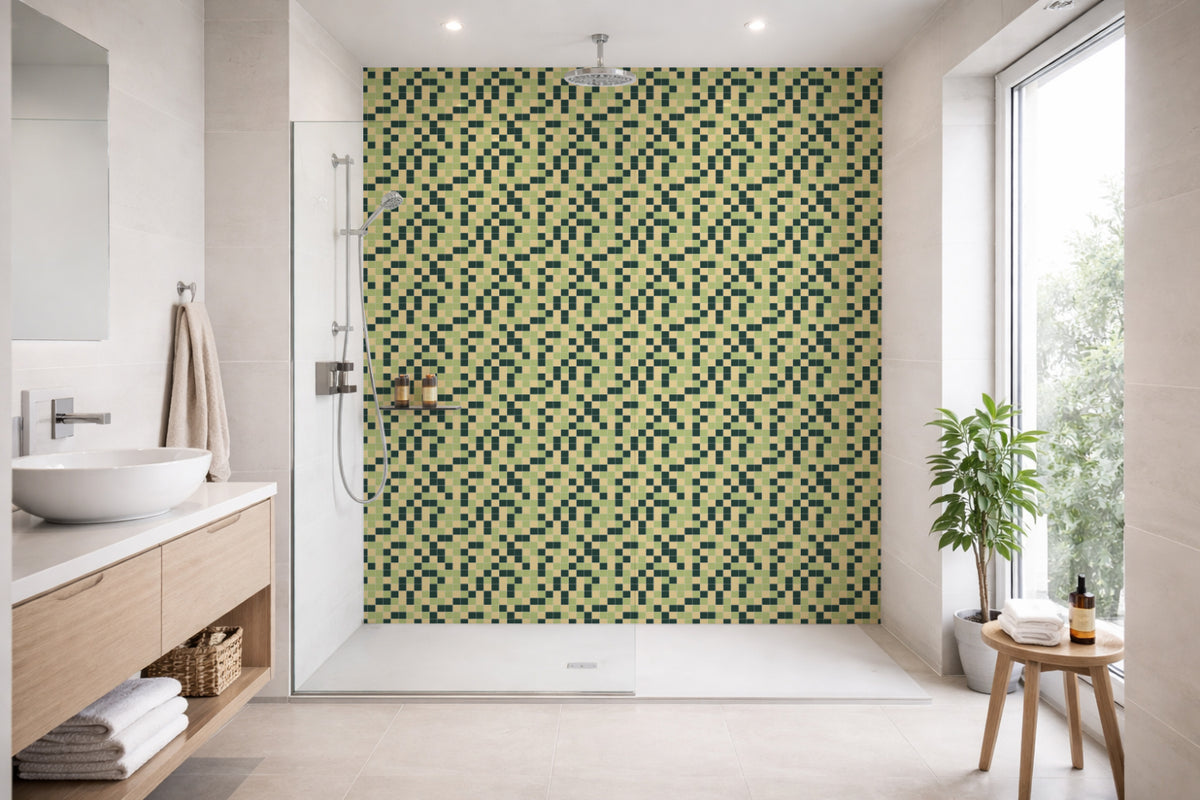 Toilettenrückwand Fliesenoptik