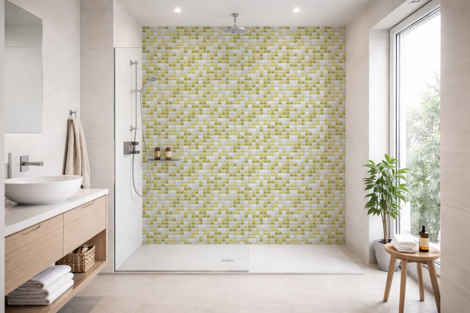 Toilettenrückwand Fliesenoptik