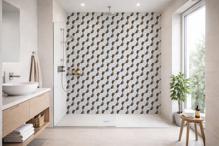 Toilettenrückwand Fliesenoptik