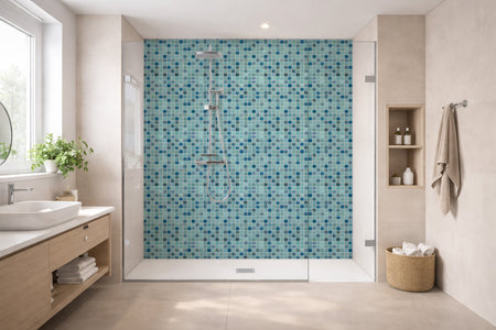 Toilettenrückwand Fliesenoptik