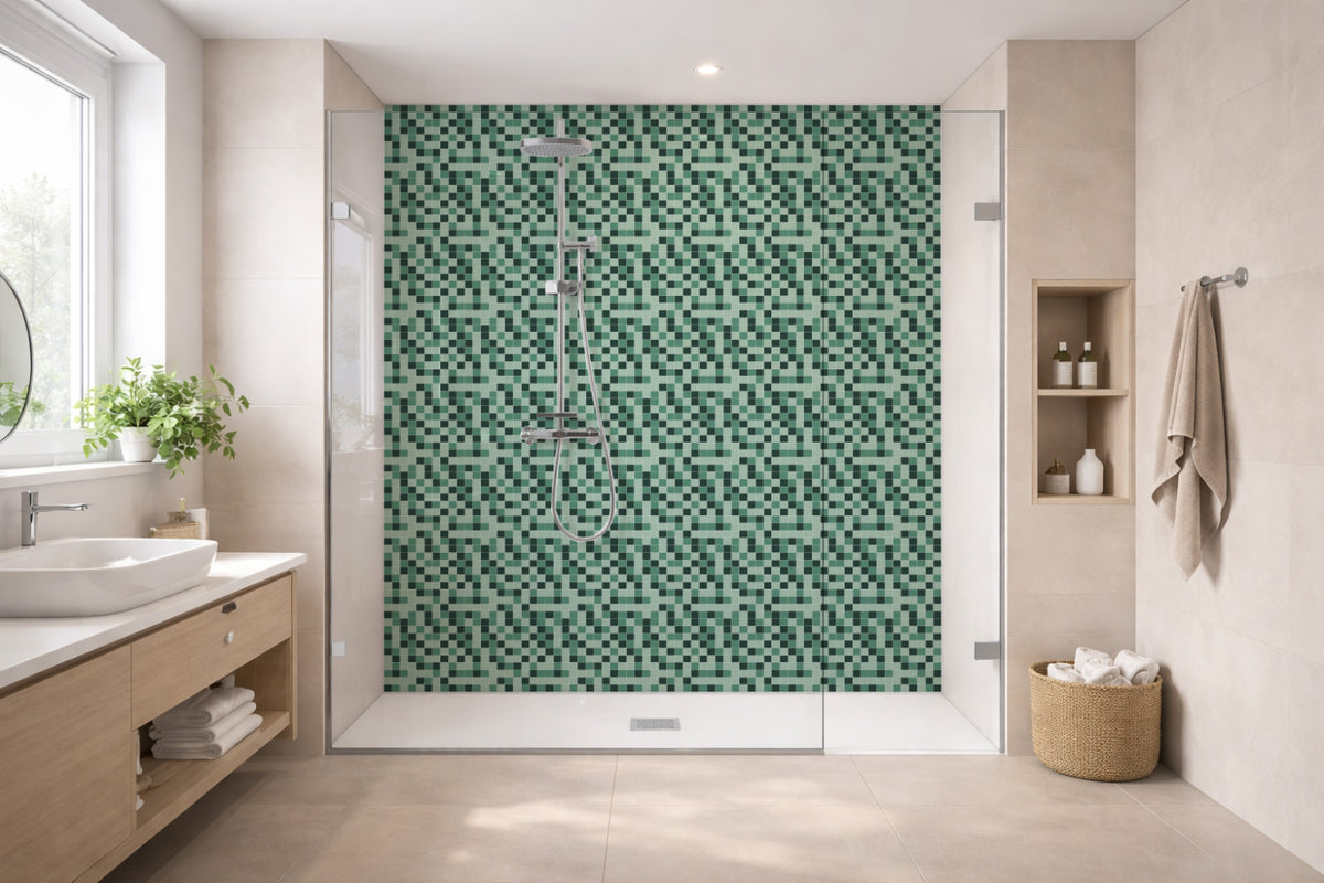 Toilettenrückwand Fliesenoptik