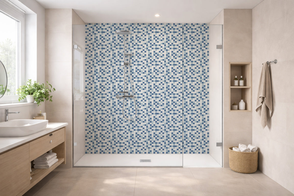 Toilettenrückwand Fliesenoptik