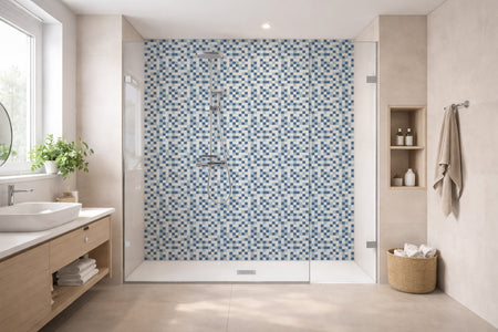 Toilettenrückwand Fliesenoptik