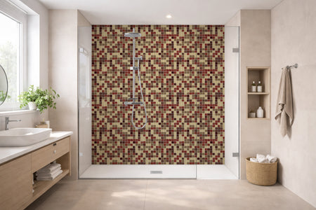 Toilettenrückwand Fliesenoptik