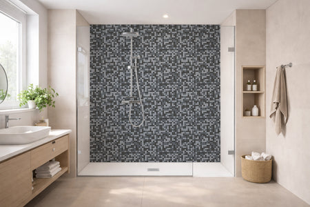 Toilettenrückwand Fliesenoptik