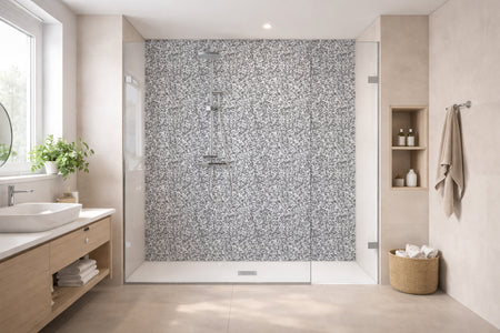 Toilettenrückwand Fliesenoptik